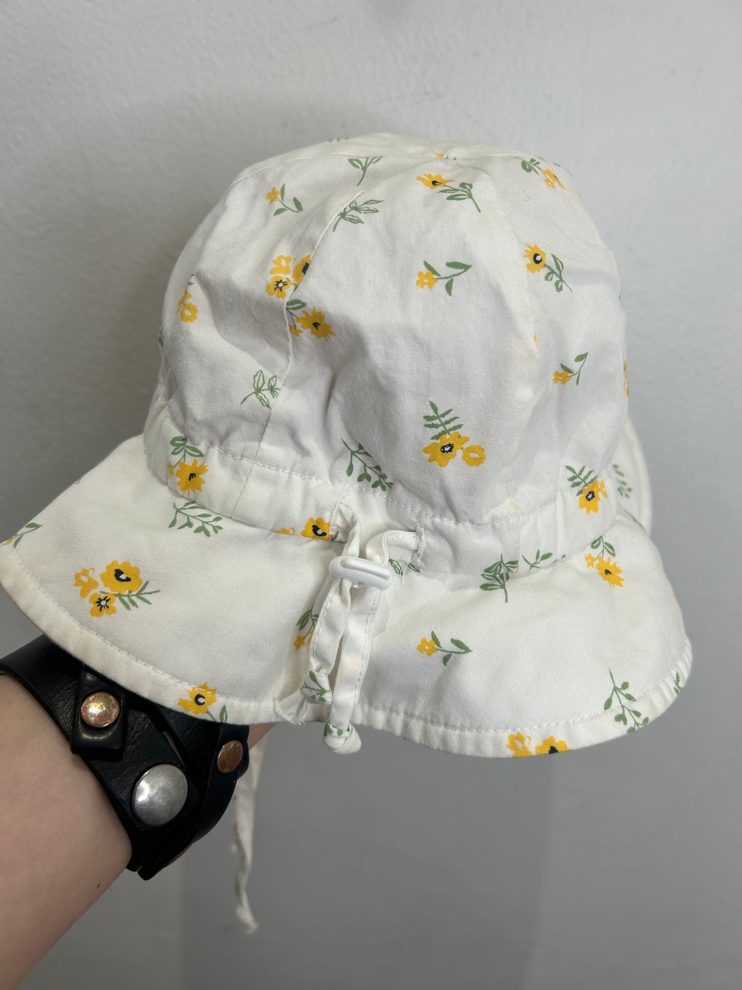 Jan and Jul yellow flowers sun hat 6-24m
