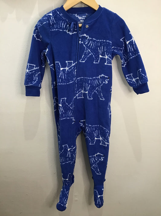 Blue print fleece sleeper 18m