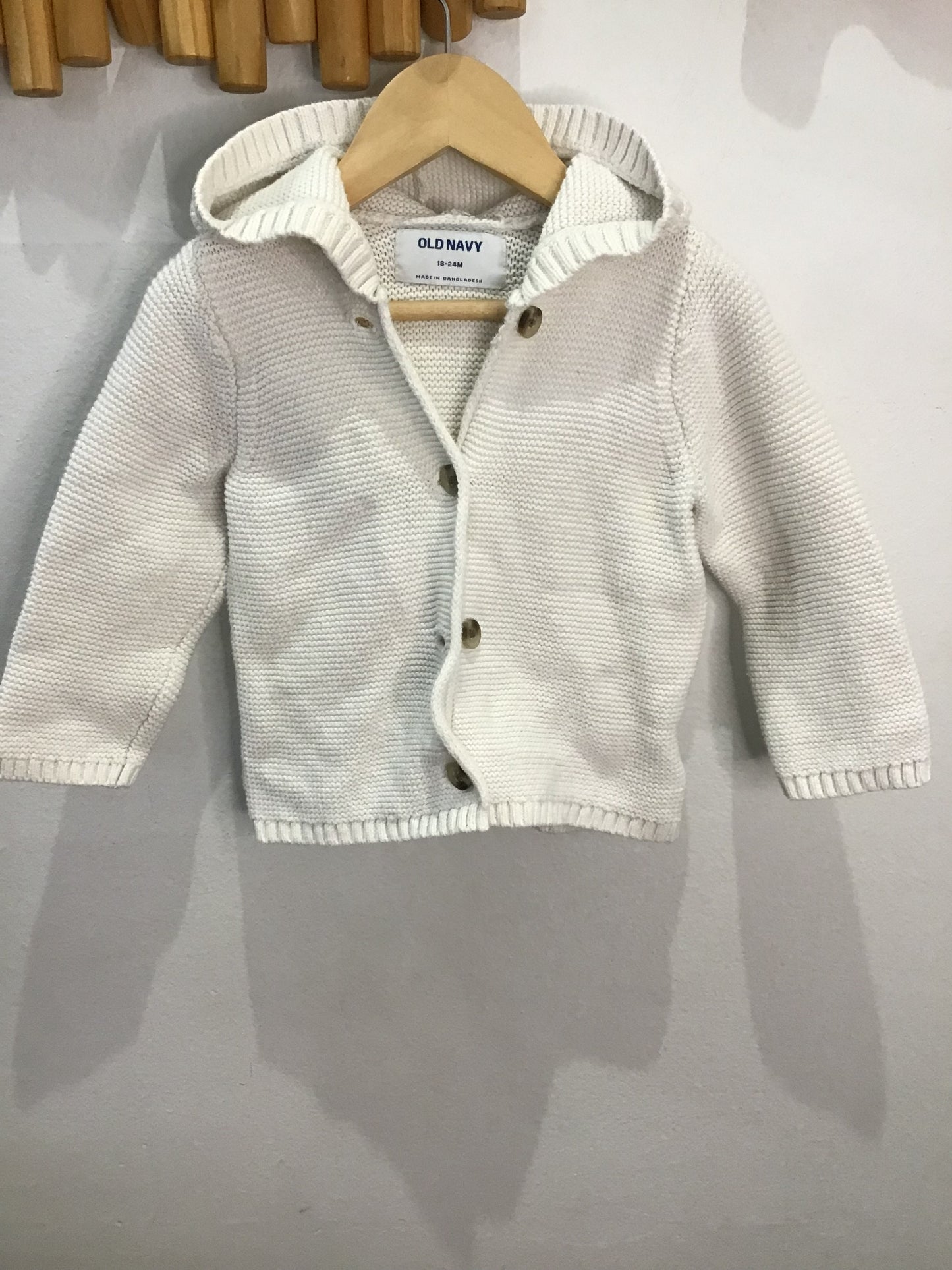 White square knit cardigan 18-24m
