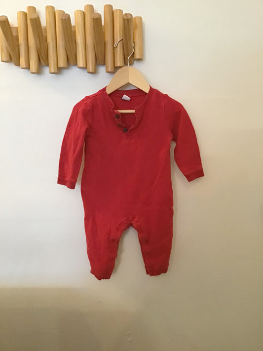 Red waffle romper 12-18m