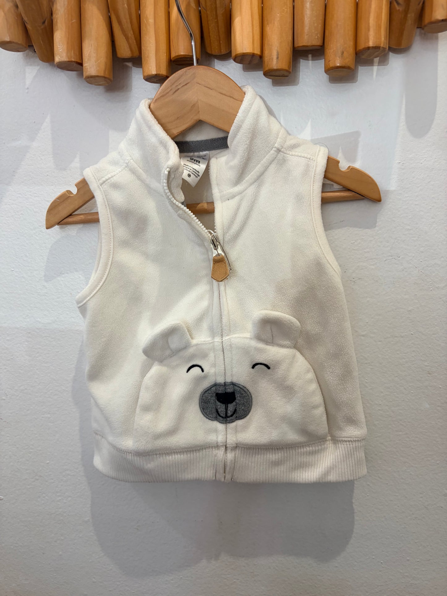 Bear fleece vest 9m