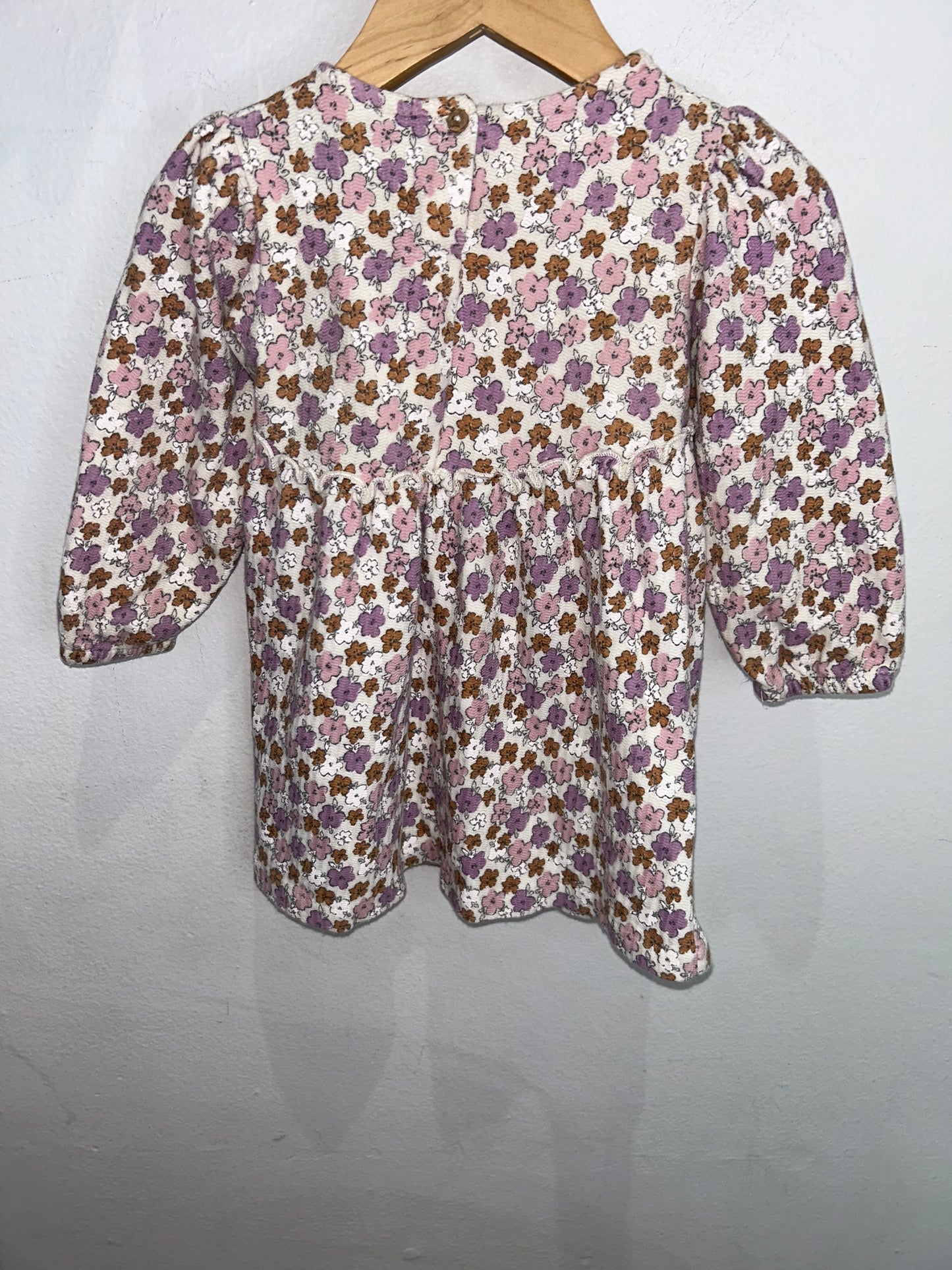 Purple and pink flowers dress 12-18m
