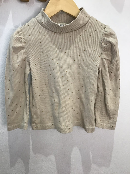 Beige dots mockneck 2y