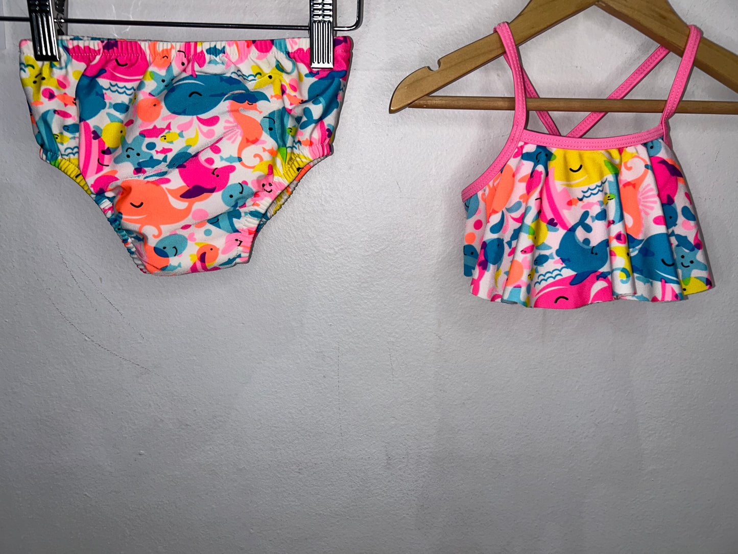 Neon fish two-piece swimsuit 18-24m