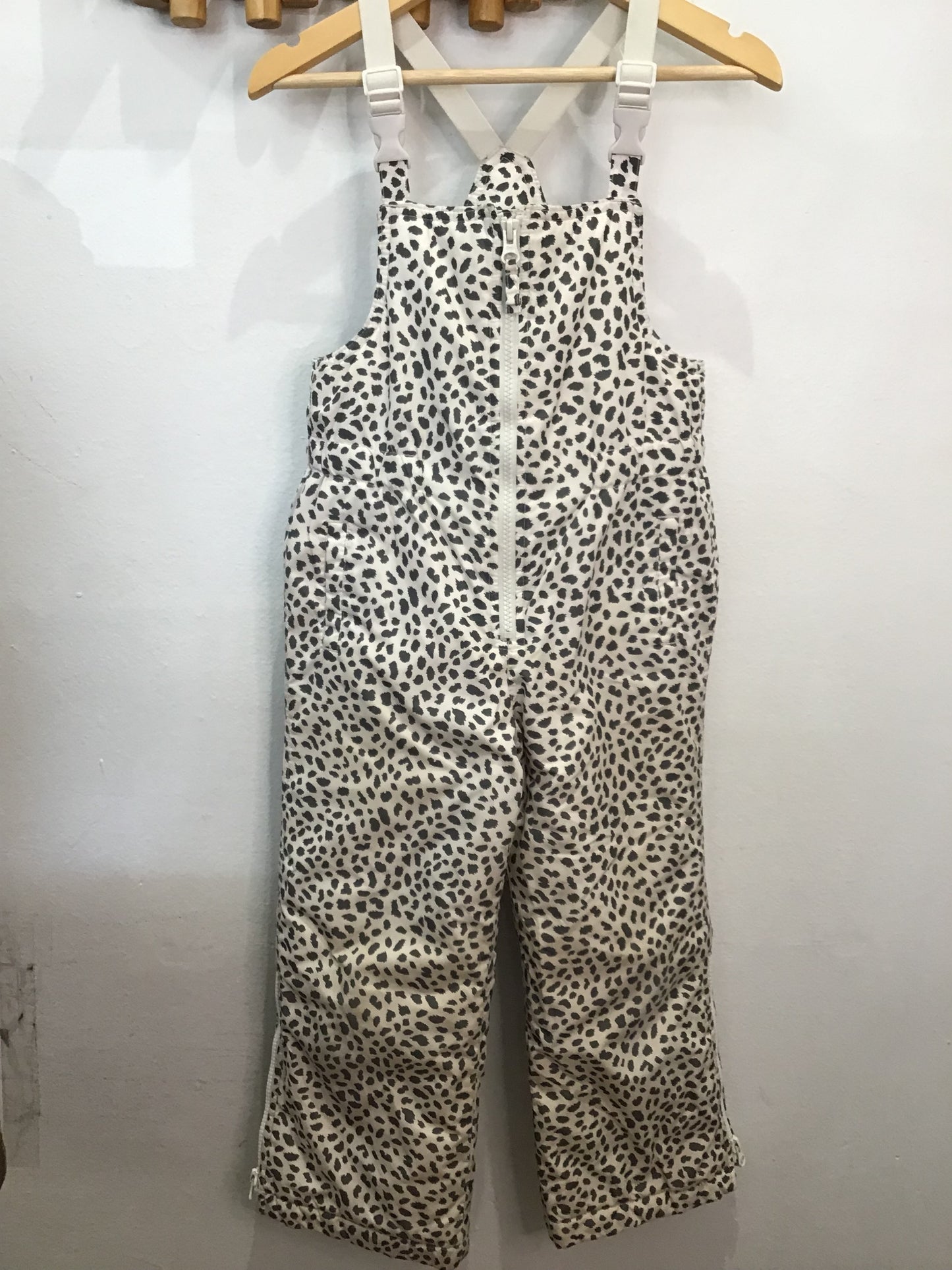Leopard bib snowpants 5y