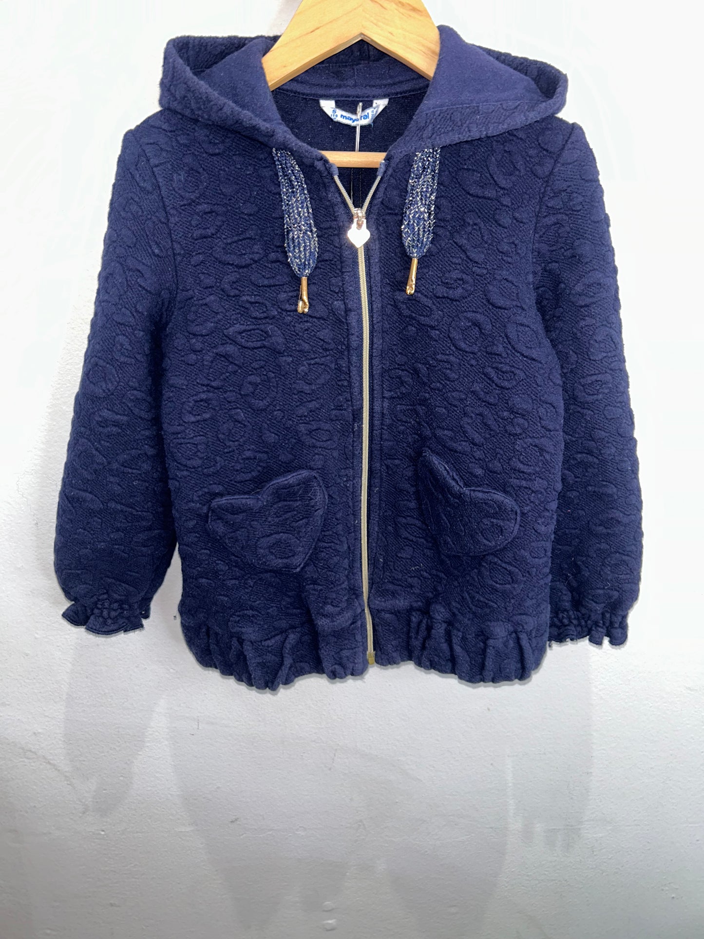 Navy textured sweatshirt 5y