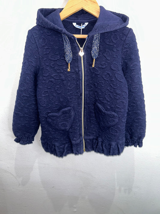 Navy textured sweatshirt 5y