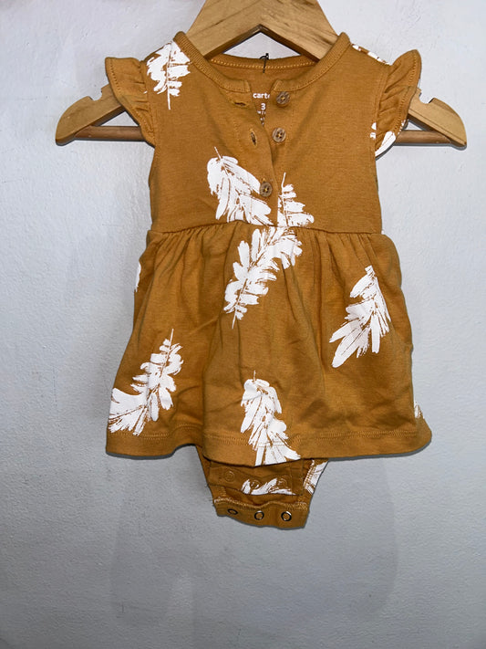 Mustard floral onesie w skirt