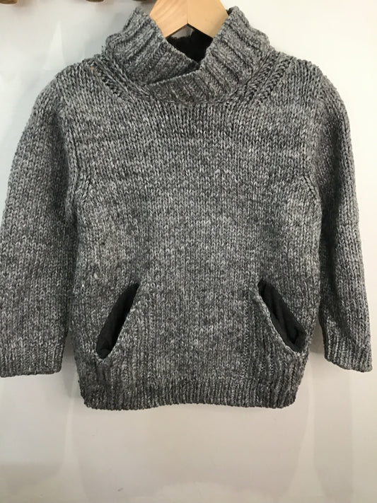 Grey thick knit sweater 8y