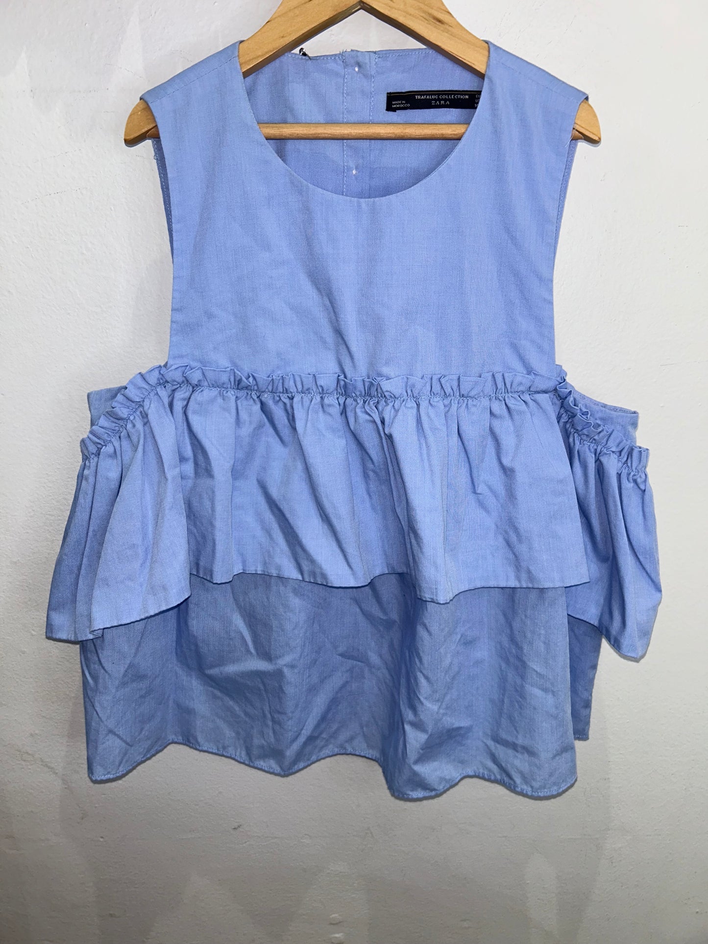 Blue poplin blouse - adult XS