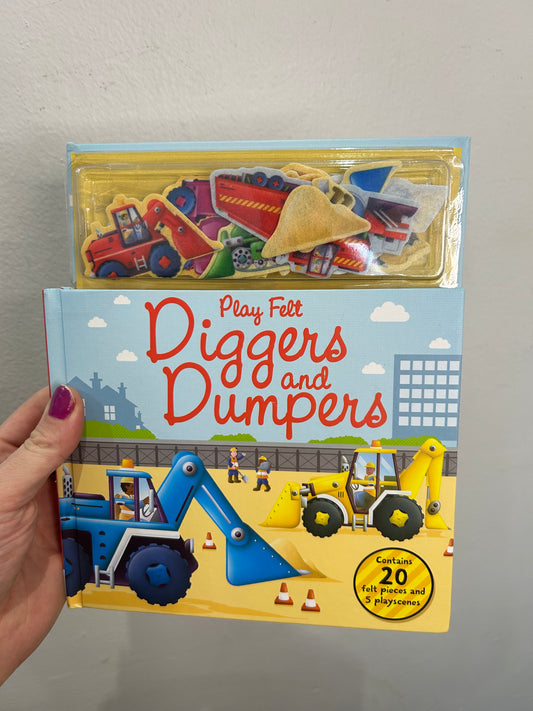 Digger and dumper book and play pieces