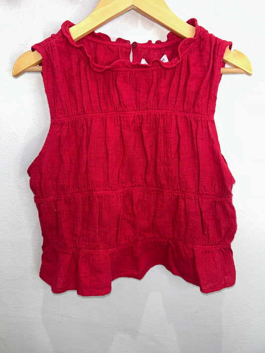 Red textured tanktop 10y