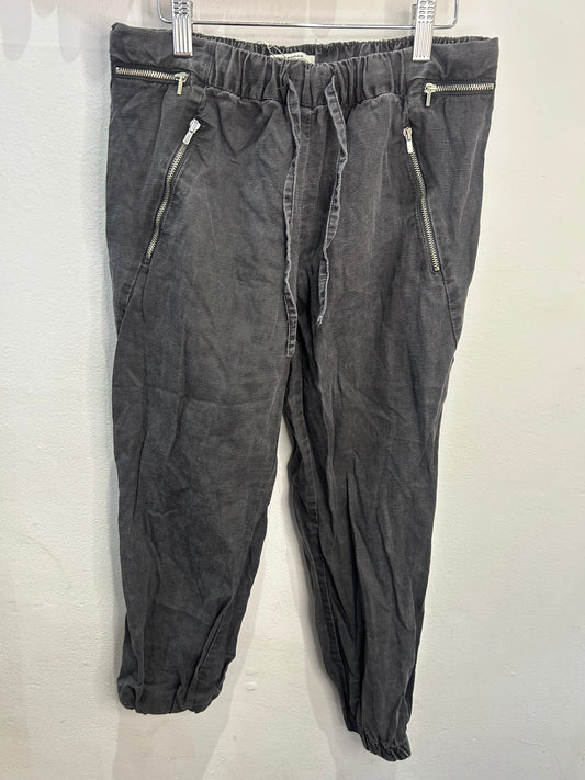 Black linen pull-on pants- adult S