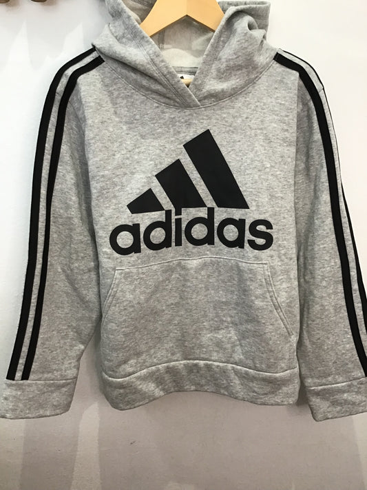Hoodie grey side stripe Adidas 10-12y