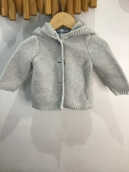 Sweater grey knit cardigan 6-12m