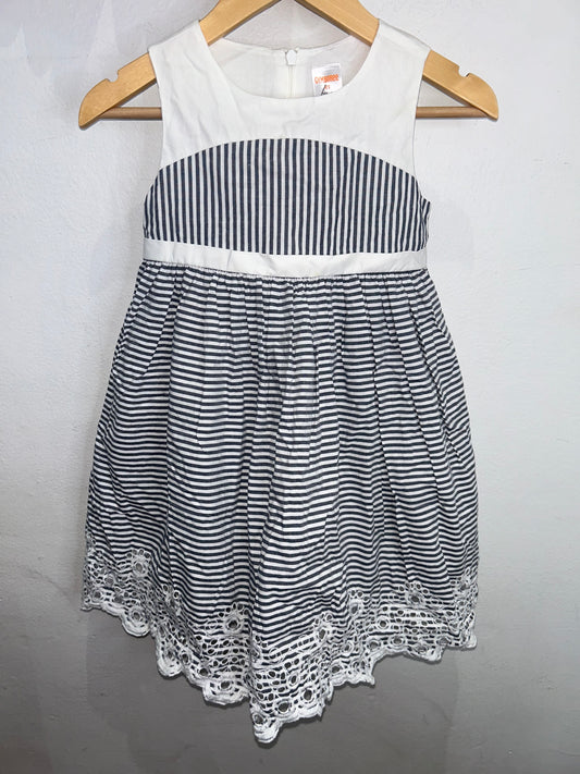 Grey stripes dress 4y