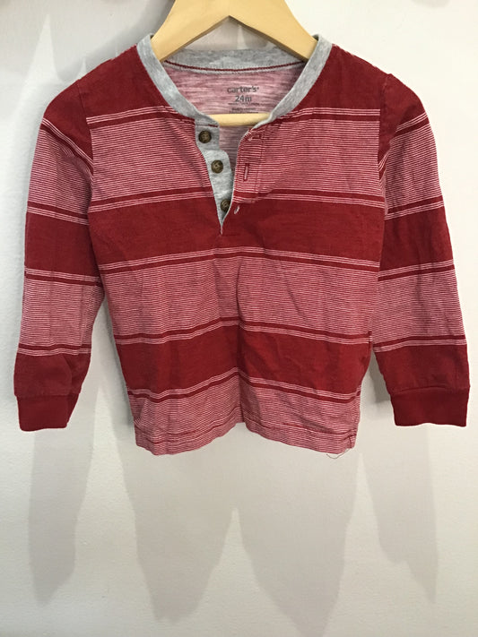 Red stripe henley 24m