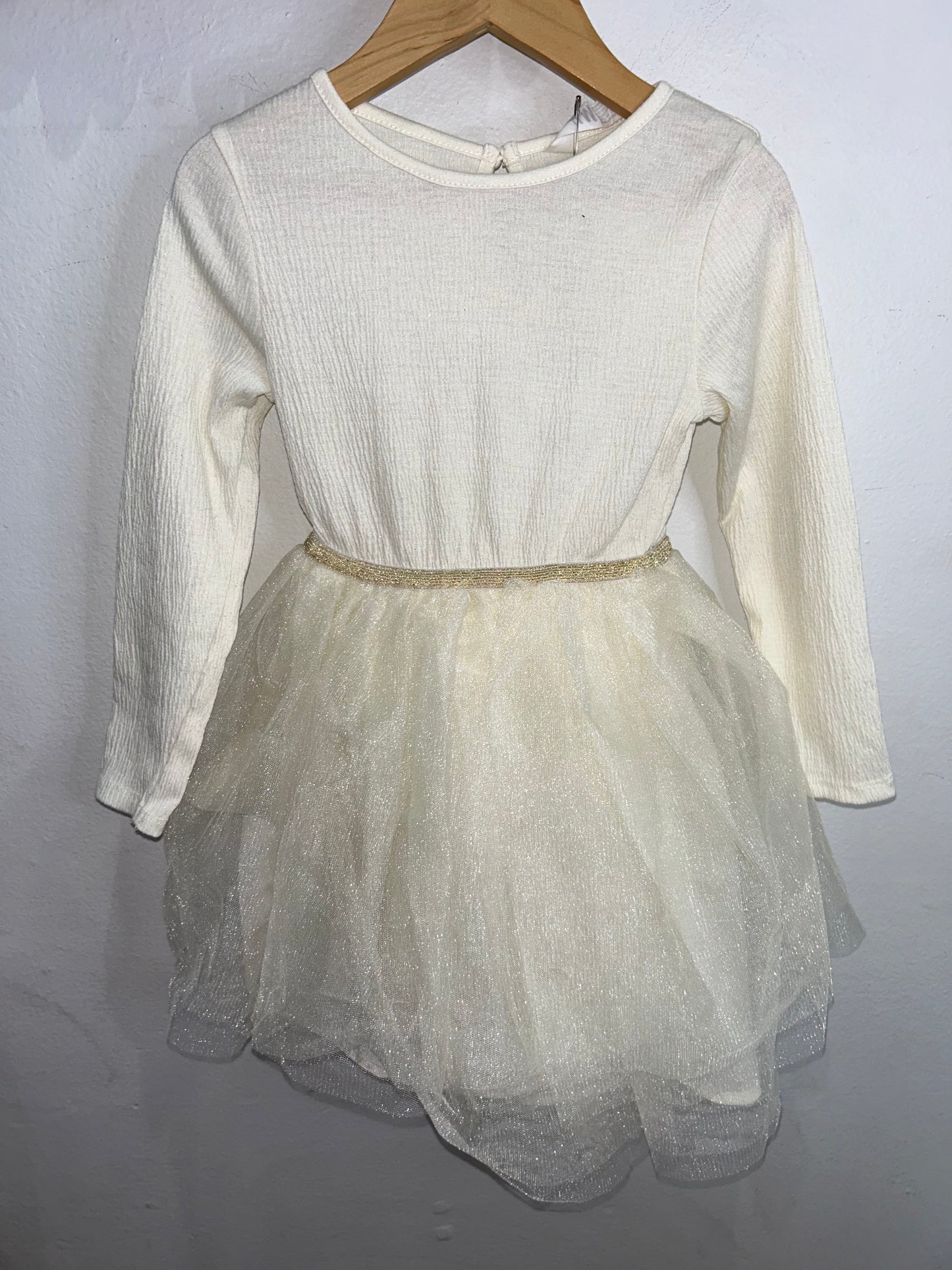 White tulle fancy dress 2-4y