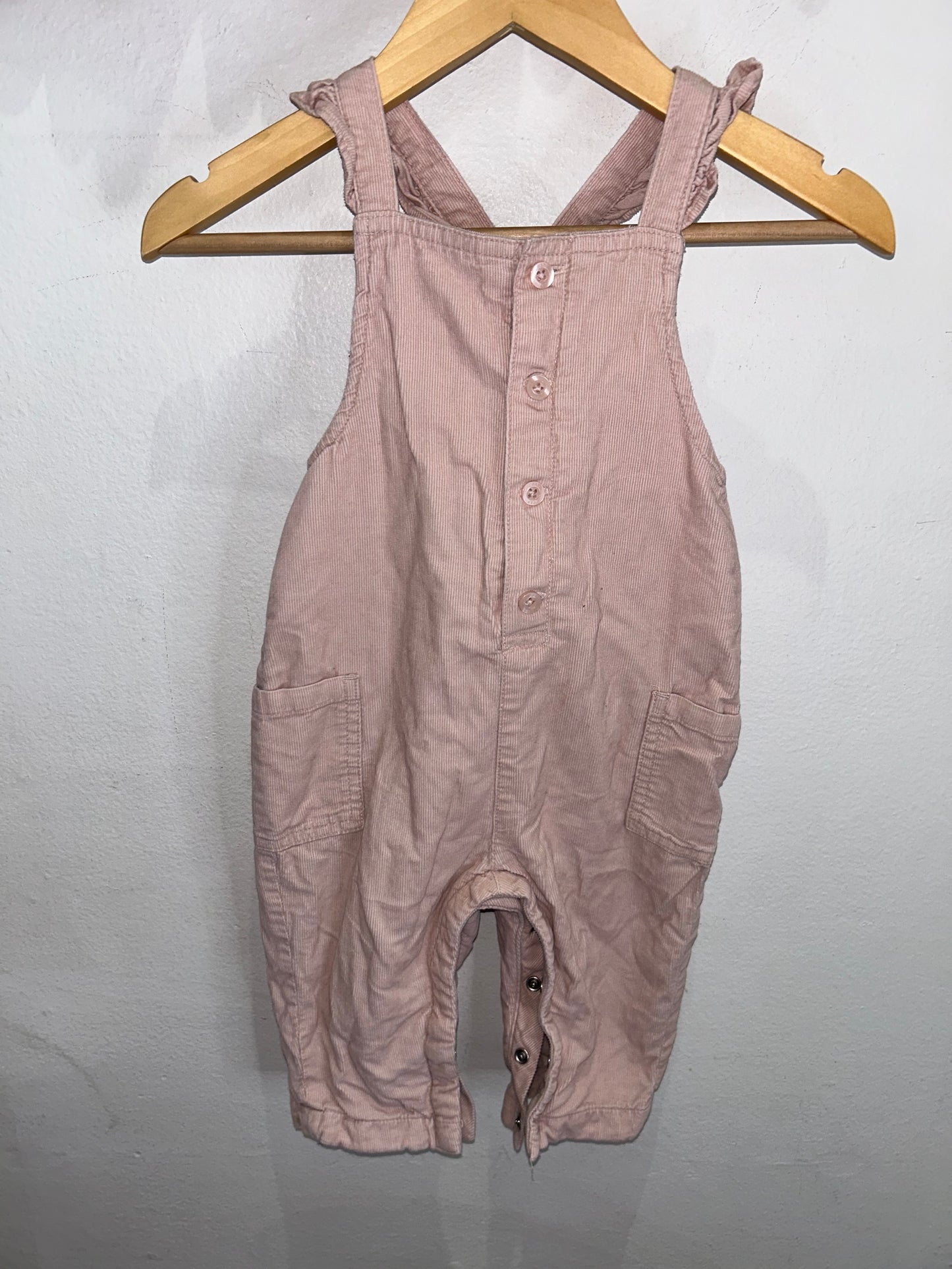 Pink corduroy romper 6-12m
