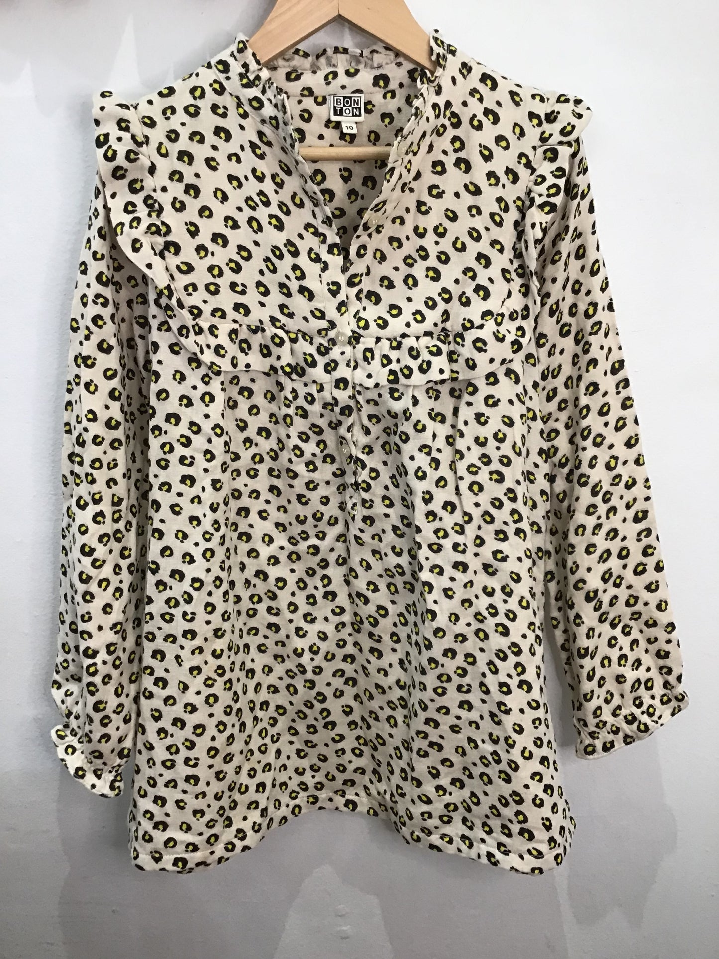 Bonton leopard print dress 10y