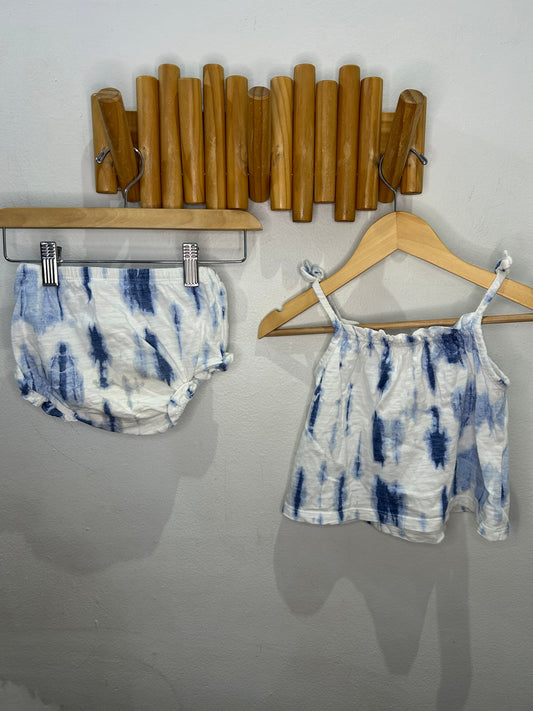 Blue tie dye set 18-24m
