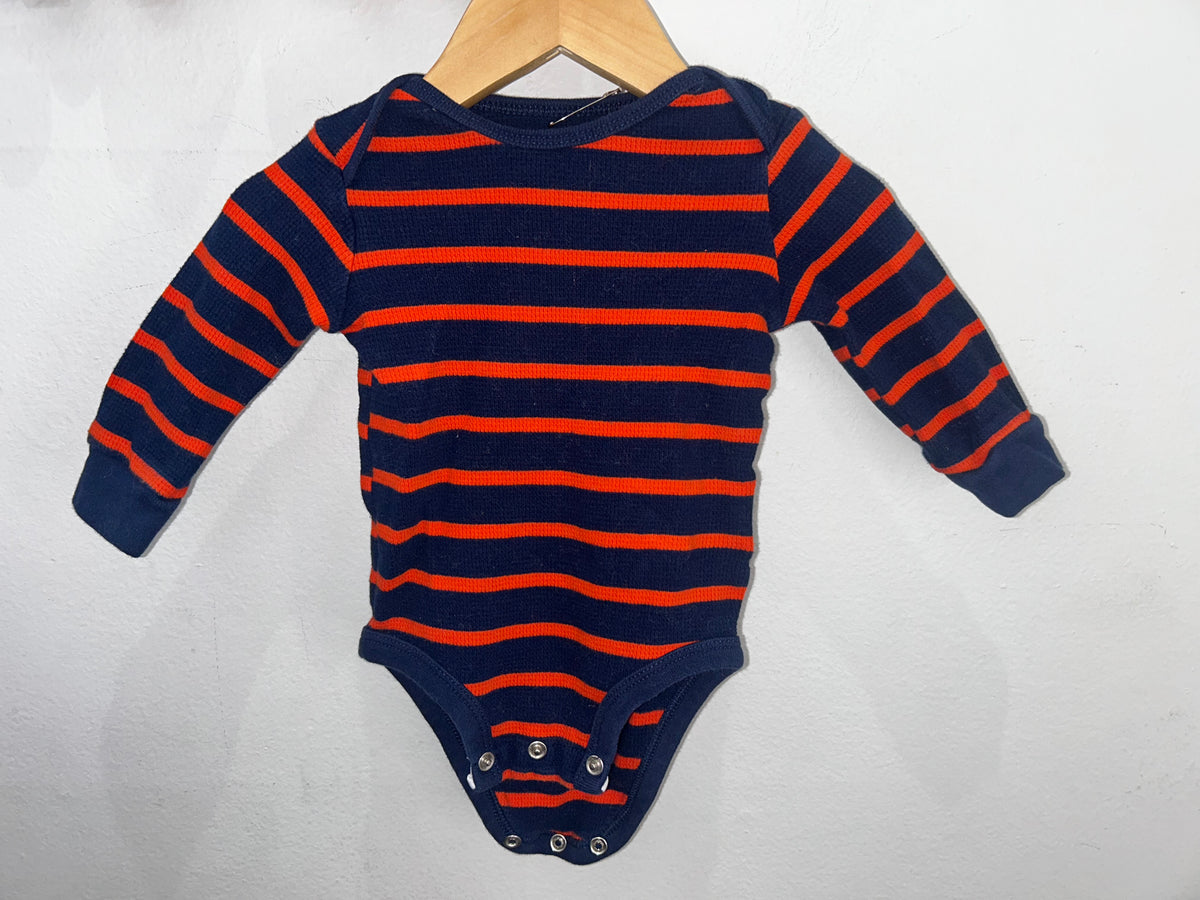 Orange waffle onesie 3-6m