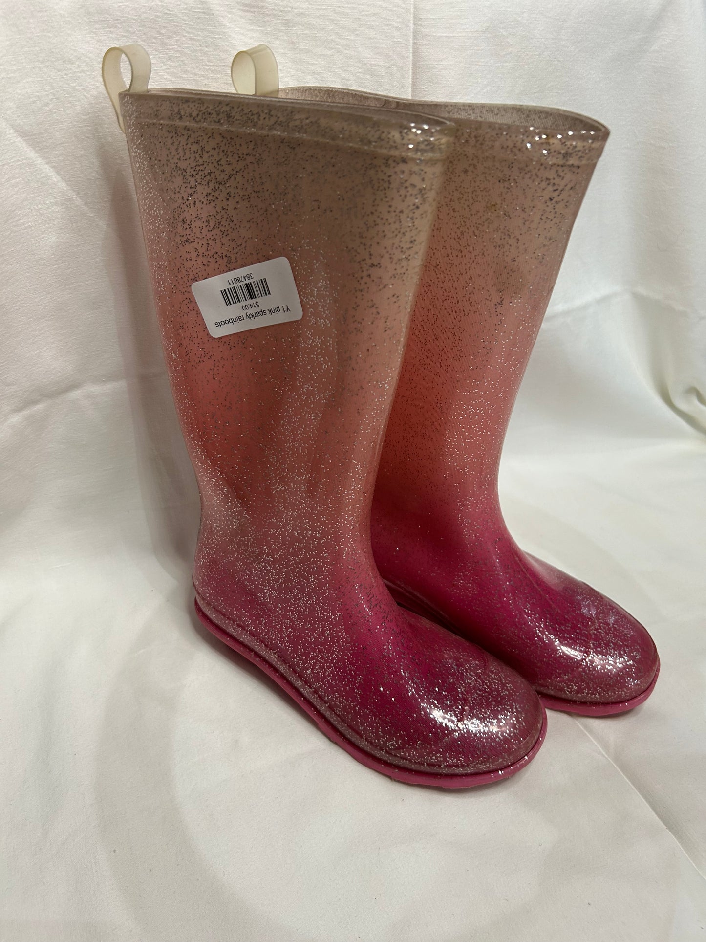 Y1 pink sparkly rainboots