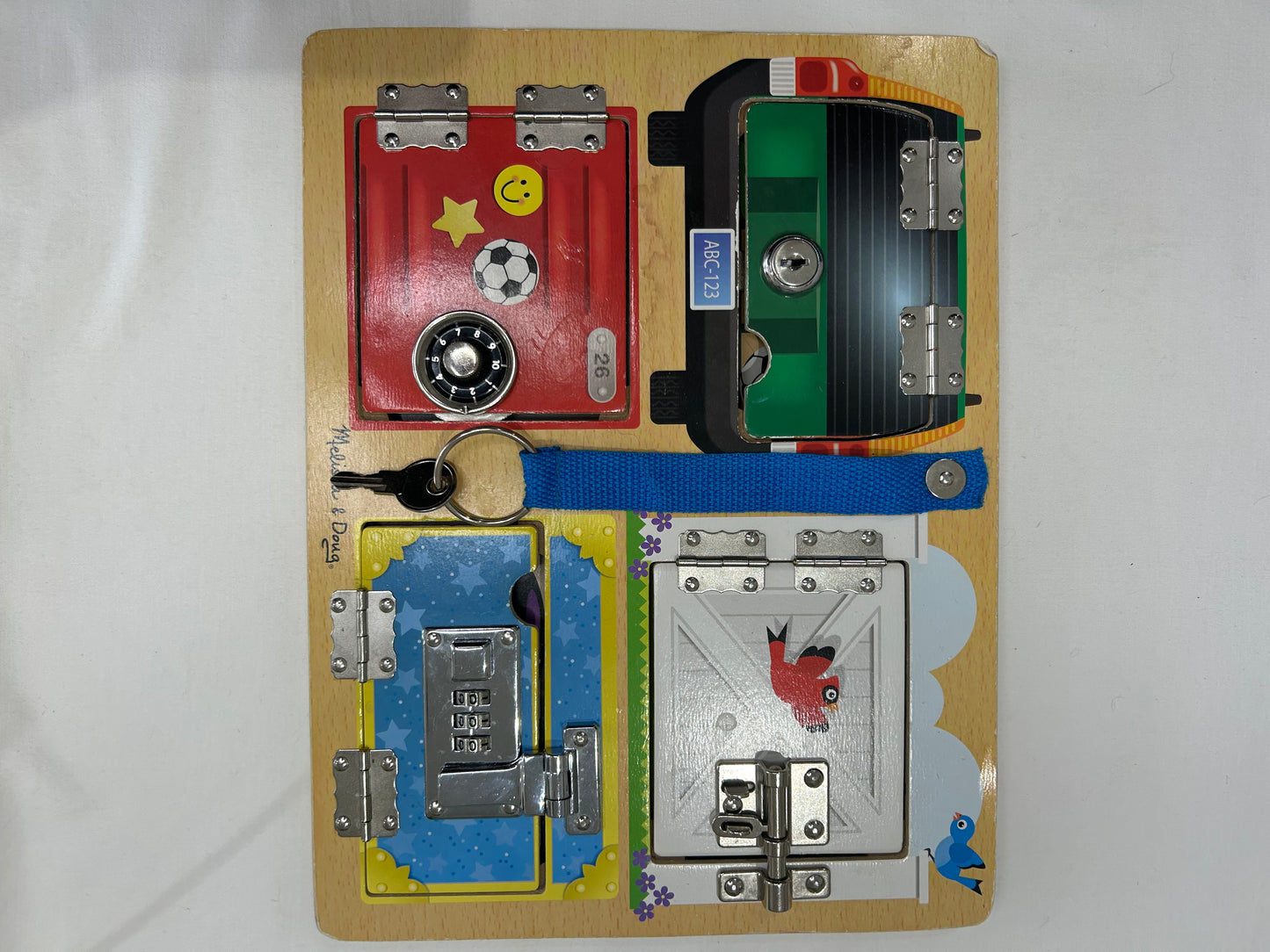 Melissa & Doug lock and latch board