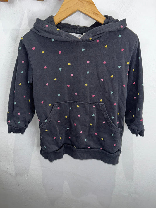 Ash hearts hoodie 2-3y