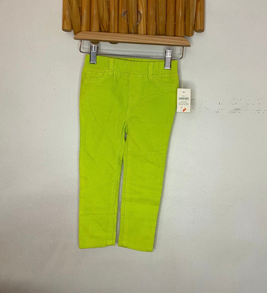 Chartreuse cord pants 2y NEW