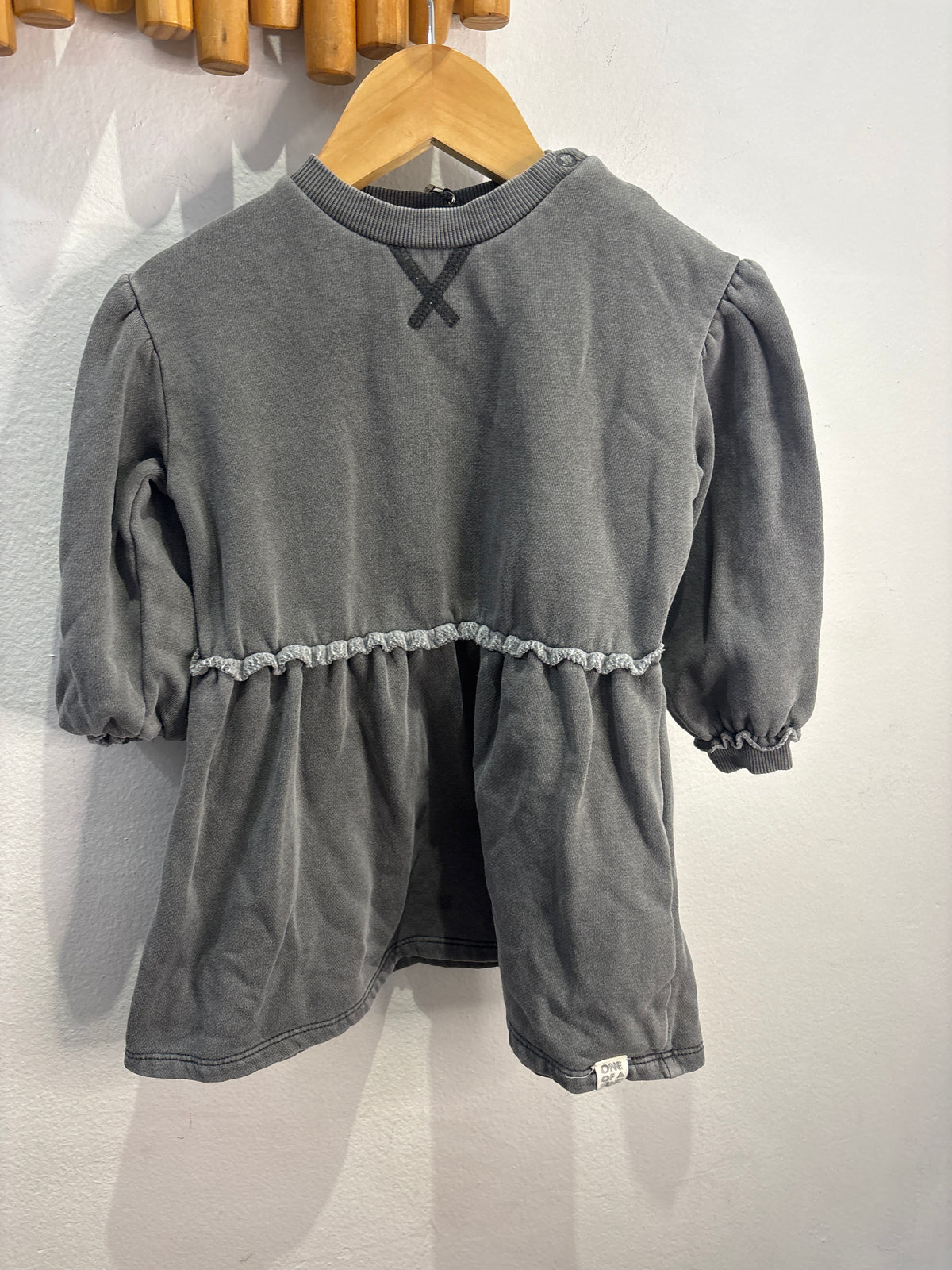 Grey washed pullover dress 12-18m