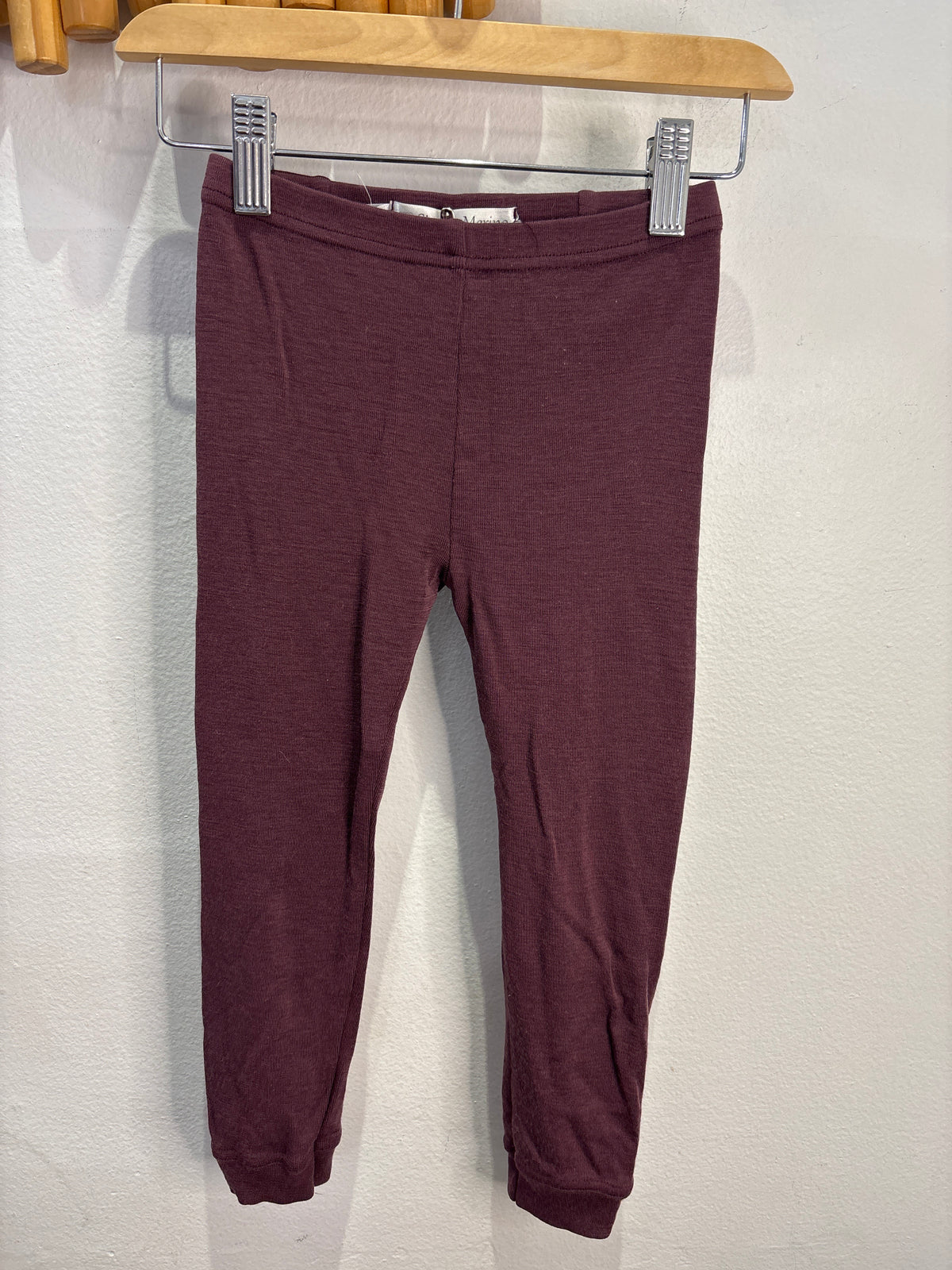Simply Merino plum leggings or base layer 4y