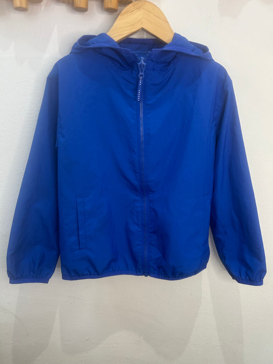 Blue packable rain jacket 3-4y