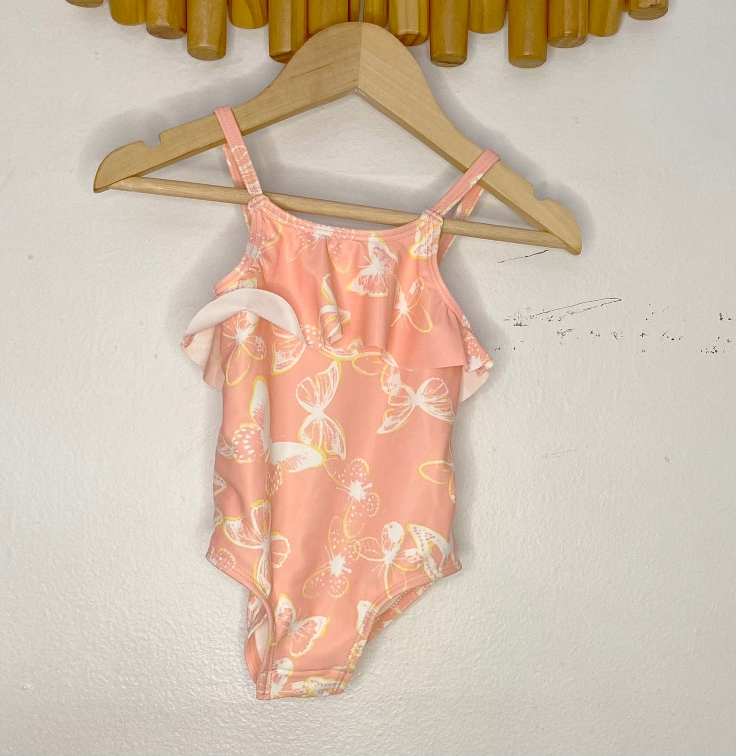 Butterflies peach swimsujit 6m