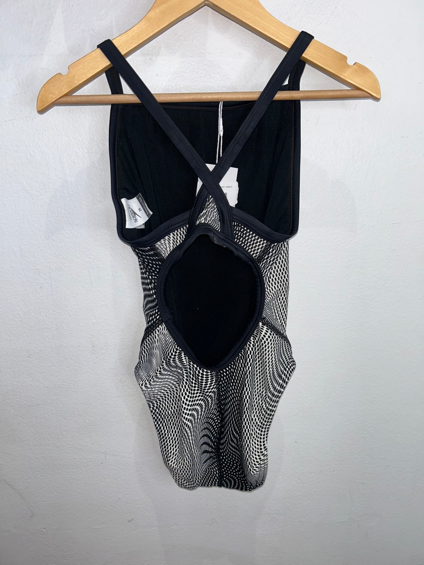 Speedo black print swimsuit - adult XS