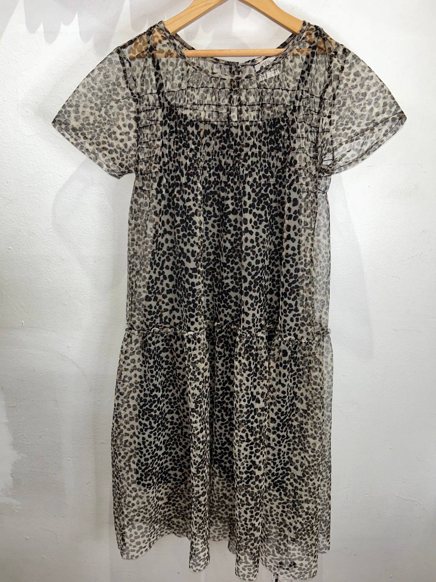 Animal print tulle dress 13-14y