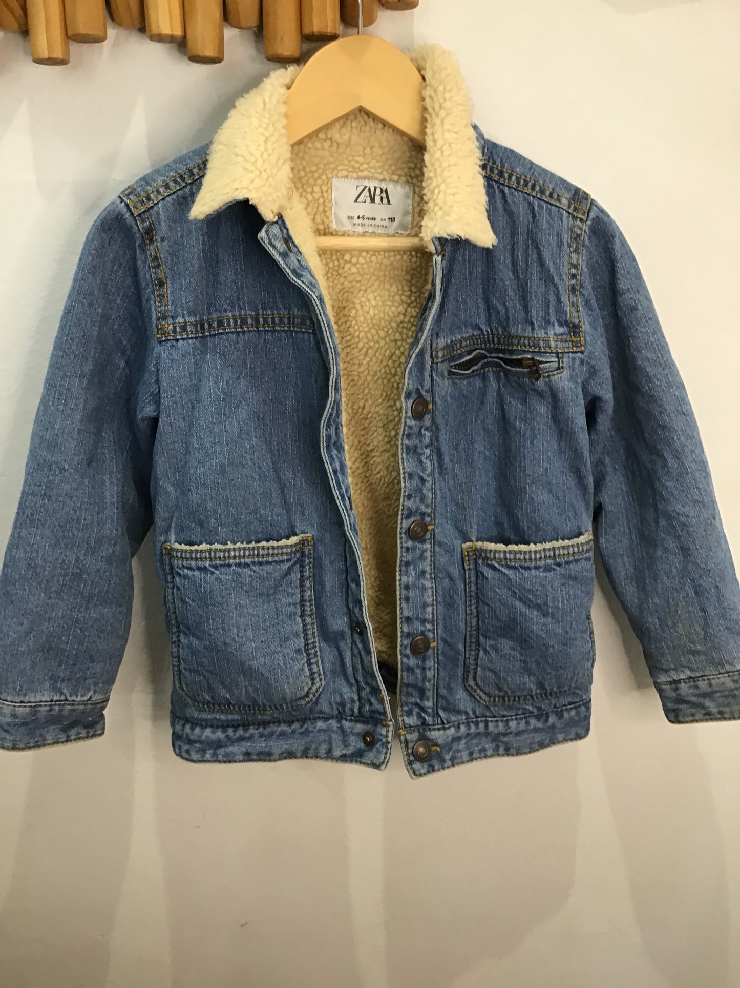 Furry lined jean jacket 4-5y
