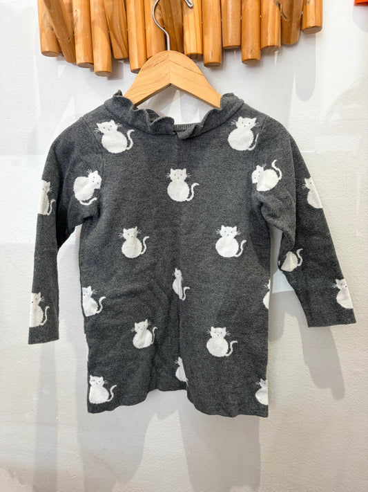 Jacadi cats sweatr dress 24m