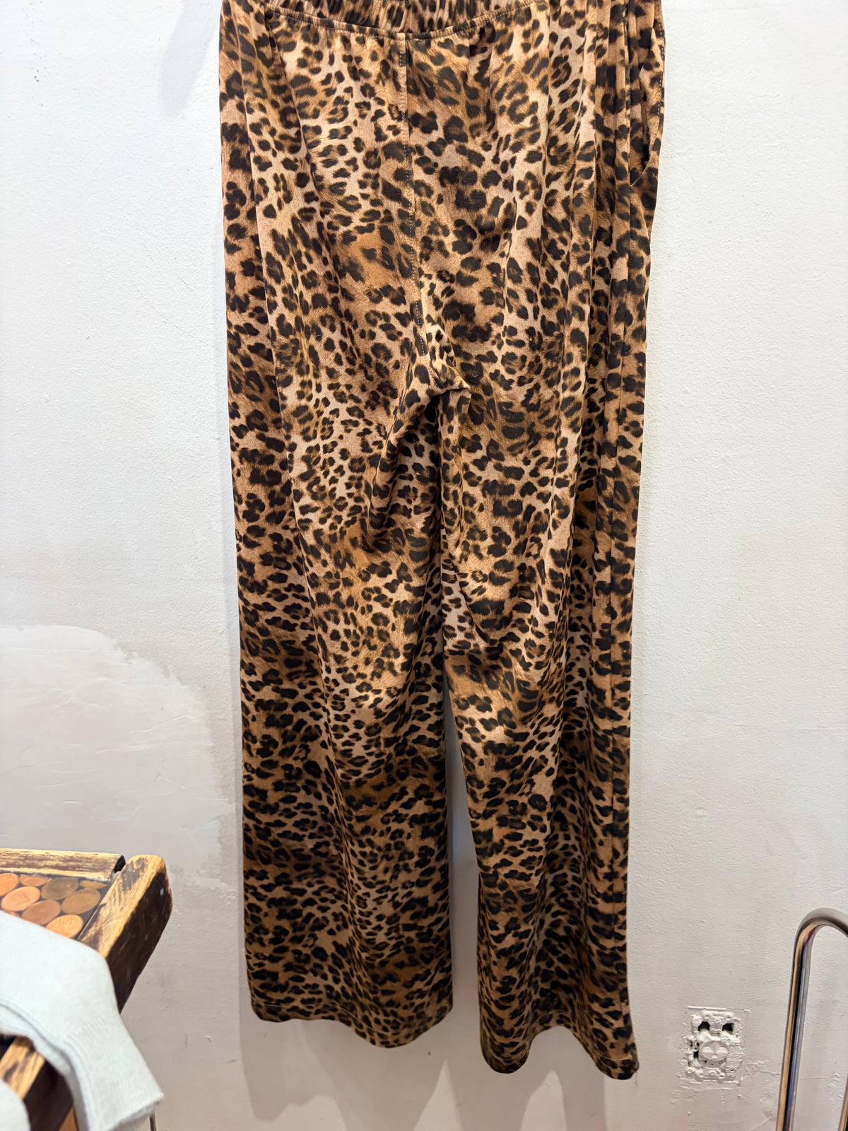 Leopard wide leg pants- adult L