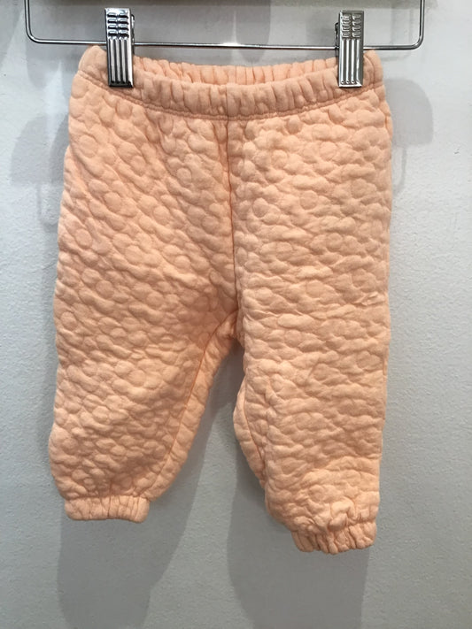 Pants peach quilted 6-12m
