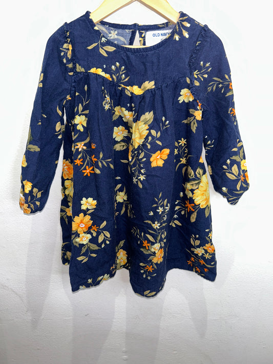 Navy floral dress 4y