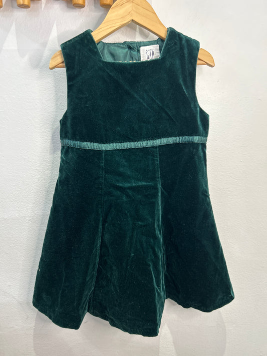 Vintage green velvet dress 4y