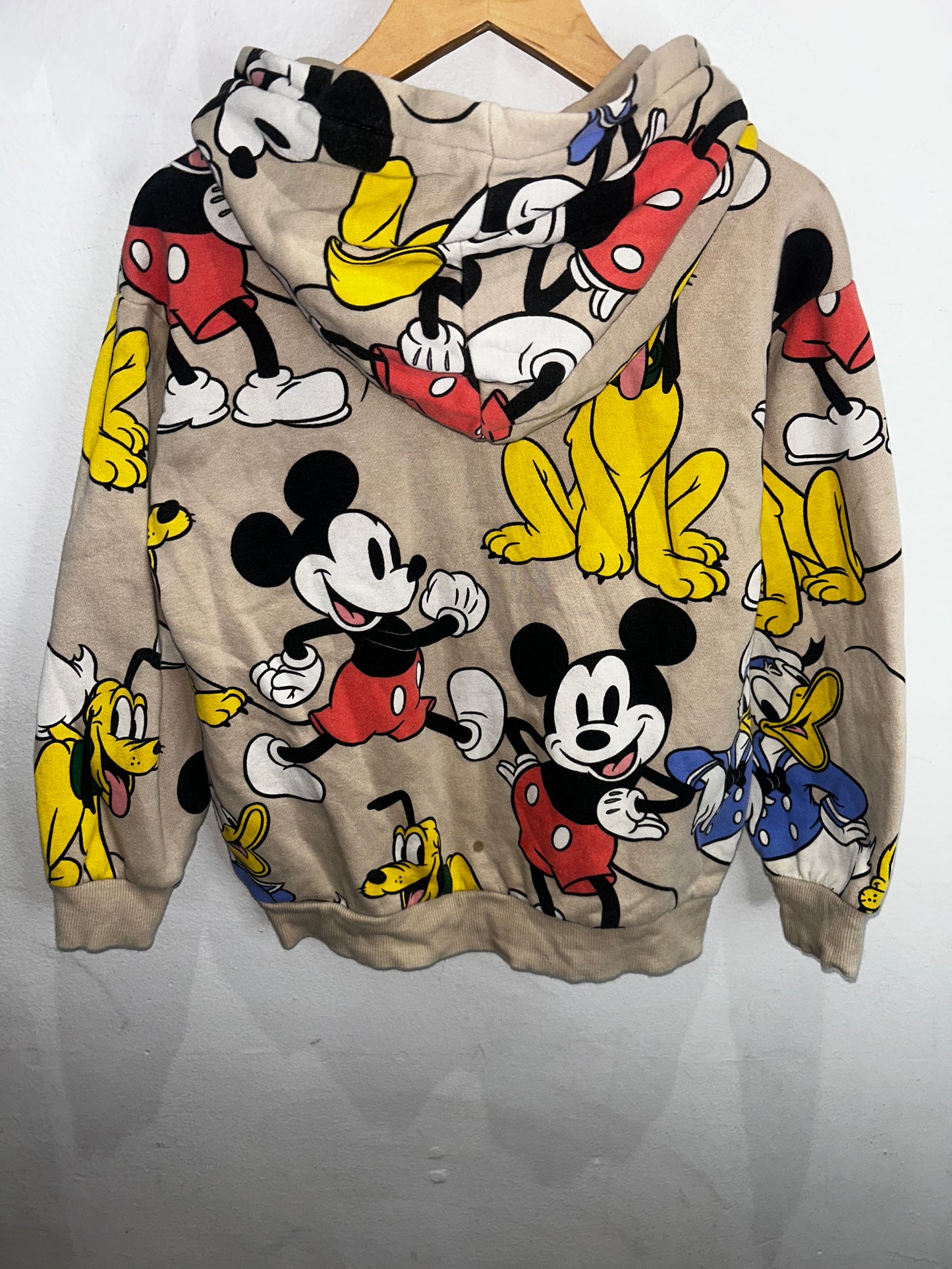 Beige Mickey and friends hoodie 6-8y