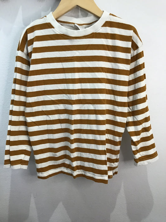 Longsleeve stripes brown 4-5y