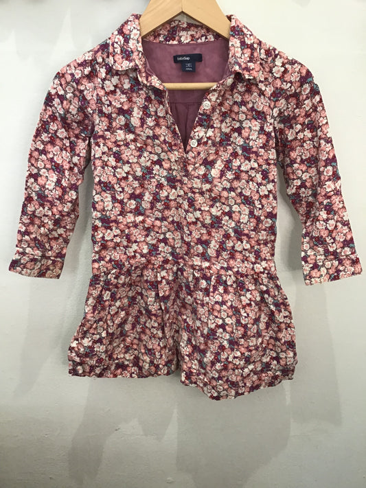 Purple flowery shirt dress 4y