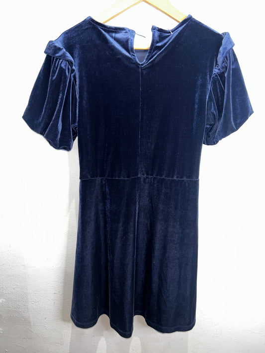 Blue velvet dress 13-14y*