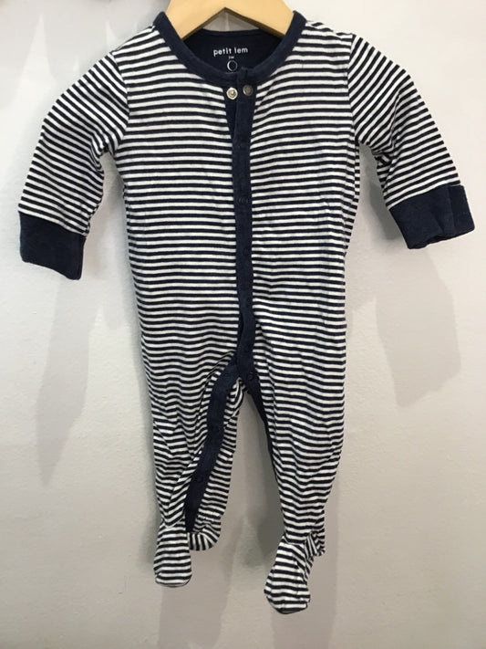 Sleeper drak blue stripes 3-6m
