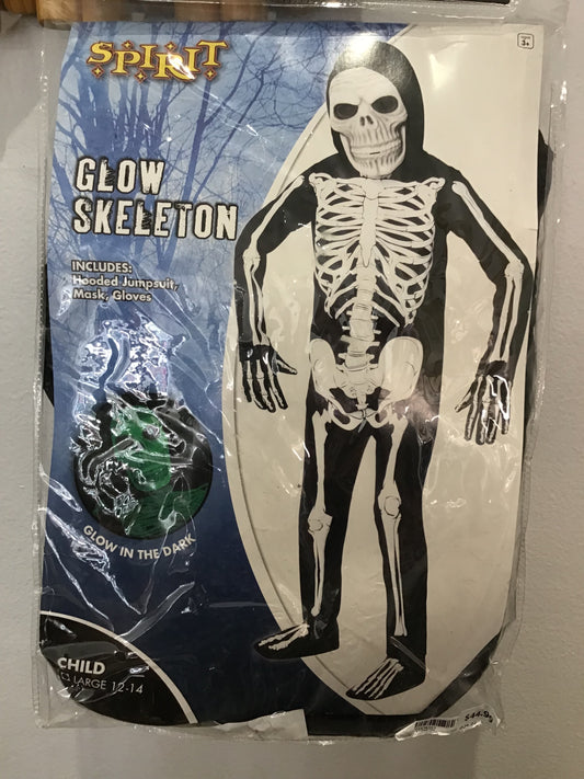 Glow skeleton costume 12-14y