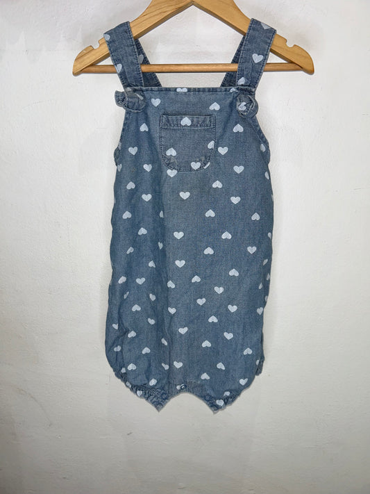 Hearts chambray shorts romper 24m