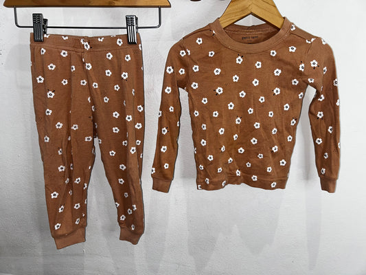 Brown floral pyjamas 18m